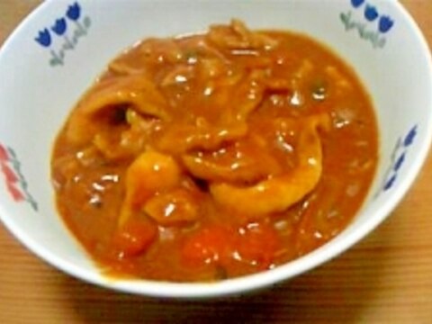 鶏皮とトマトとしめじのカレー